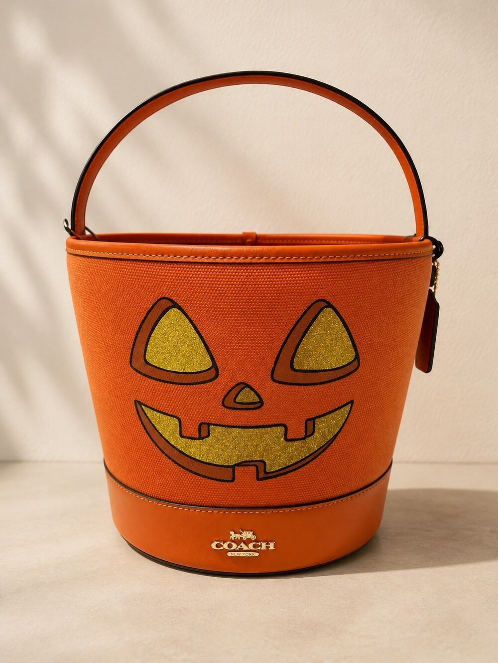 Coach Halloween Trick or Treat bucket Pumpkin Jack o lantern bag - Picture 2 of 6